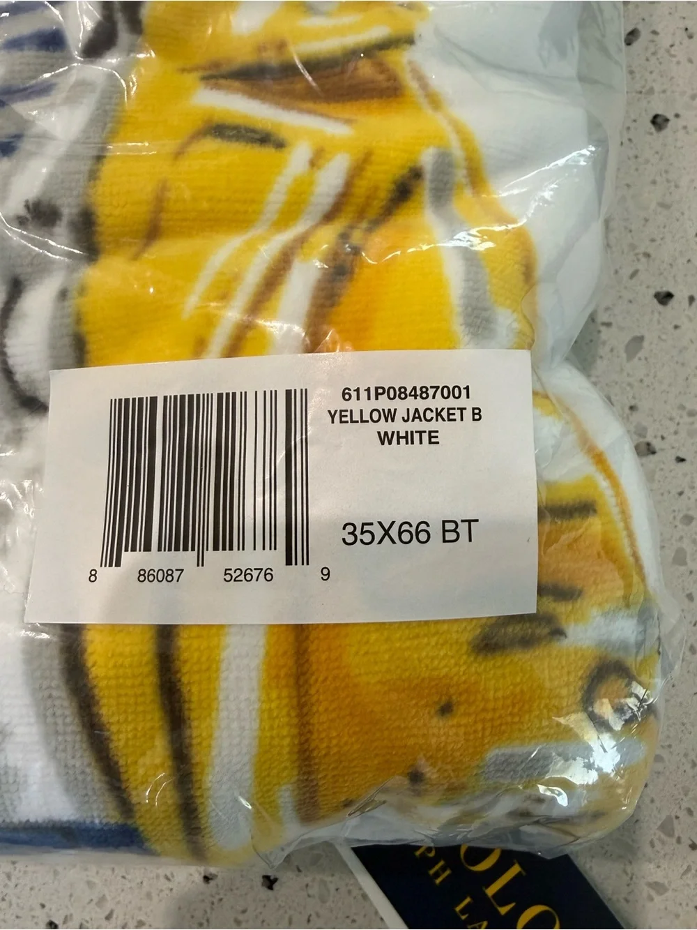 New womens Ralph Lauren Polo Bear Print Tee with Yellow Jacket Beach Towel